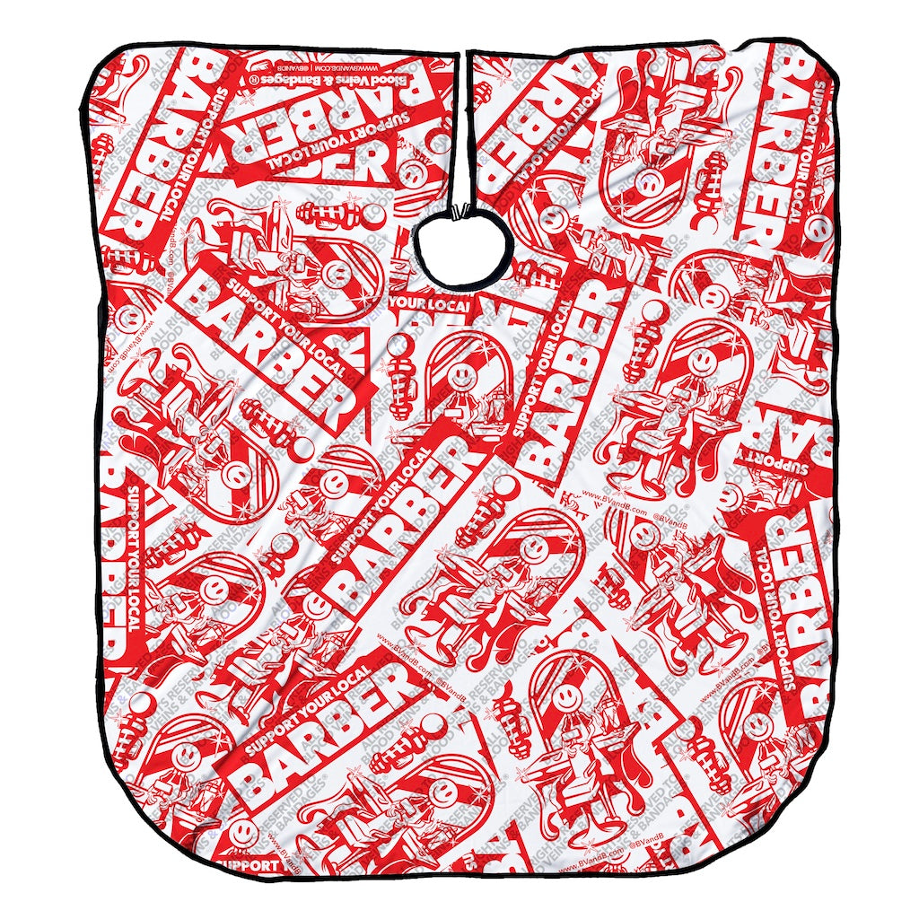 Support Your Local Barber Red - Collector's Capes