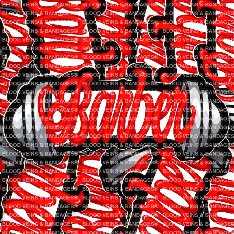 The Barber Script Sticker