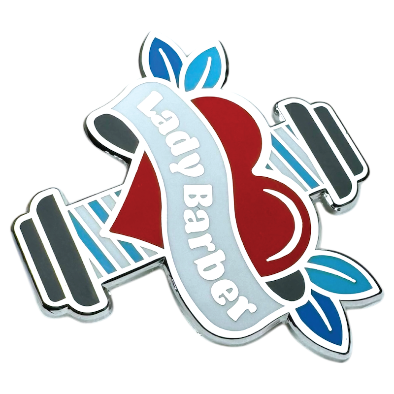 Lady of Hearts Silver Barber Pin