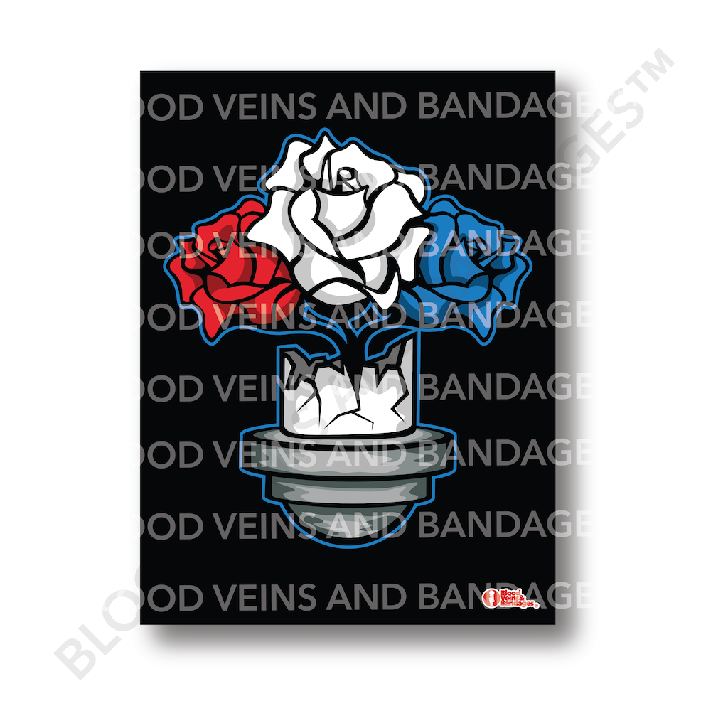 Roses Barber Poster - 18in x 24in