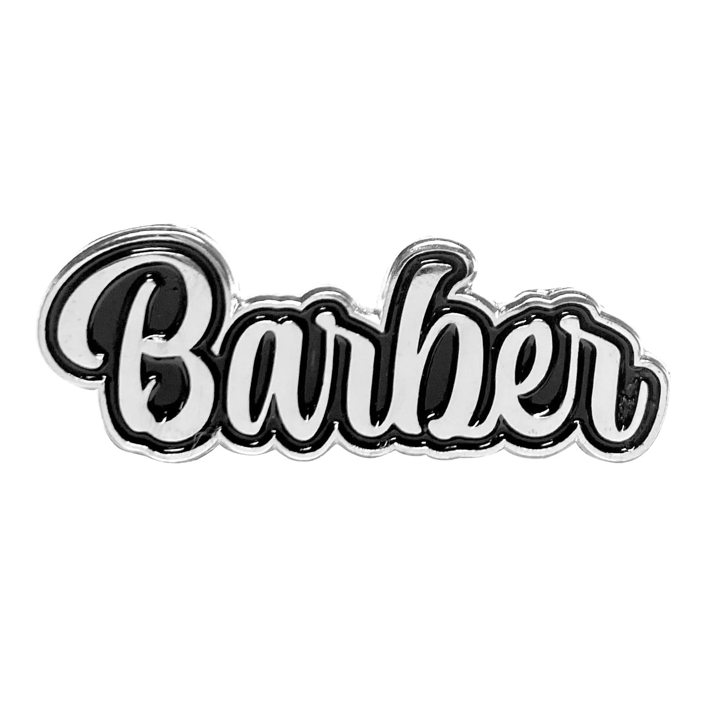BARBER Silver Pin (Cursive)