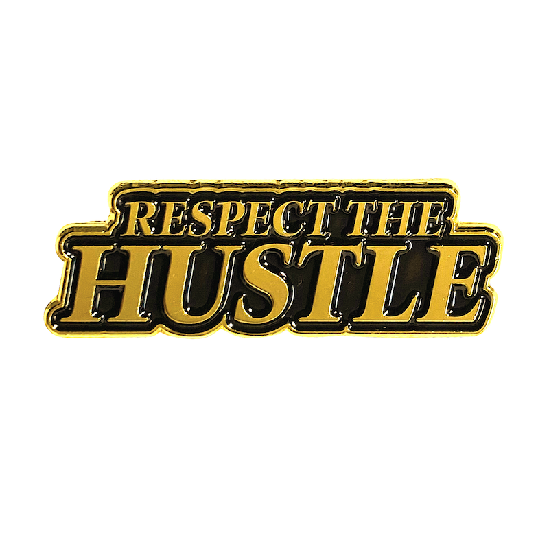 Respect The Hustle Gold Barber Pin