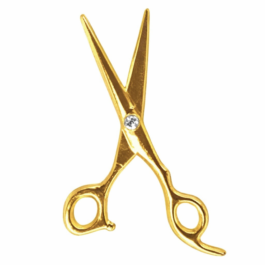 Diamond Shear Gold Barber Pin