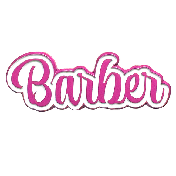 BARBER Pink Pin (Cursive)