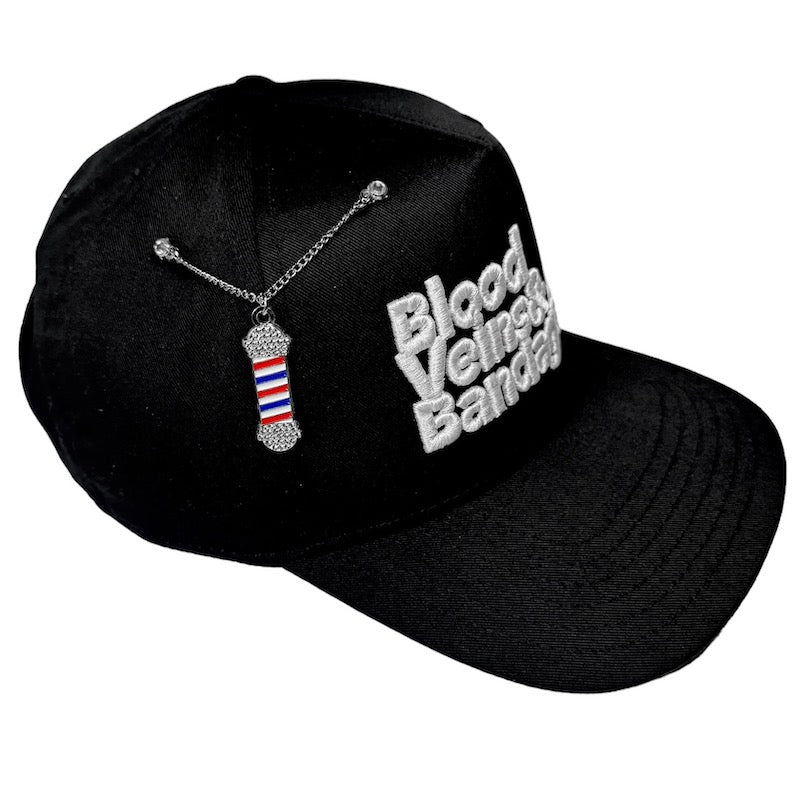 Icy Barber Pole - Silver Chain Pin (Red/White/Blue)