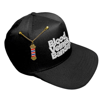 Icy Barber Pole - Gold Chain Pin (Red/White/Blue)