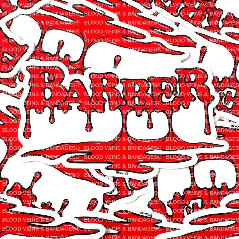 Bloody Barber Sticker | Blood Veins and Bandages – Blood Veins and Bandages
