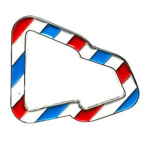 Barber Stripes Frame Pin - Flag