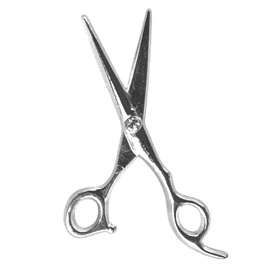 Diamond Shear Silver Barber Pin