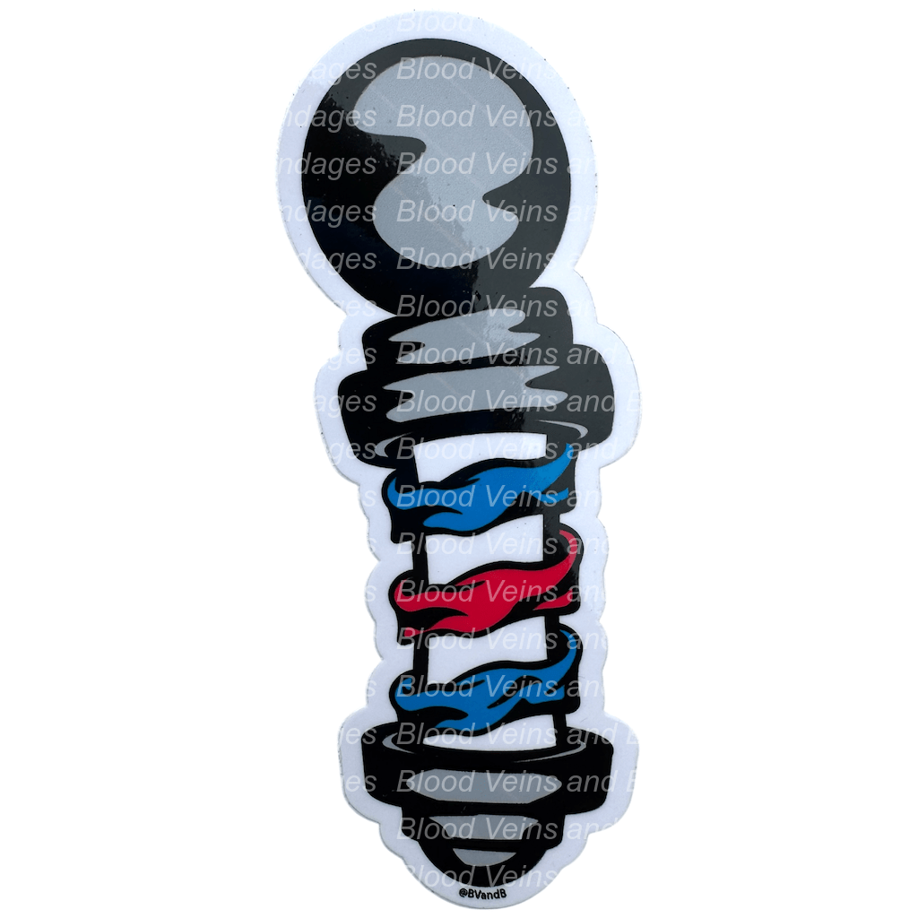 Barber's Pole Cartoon Sticker