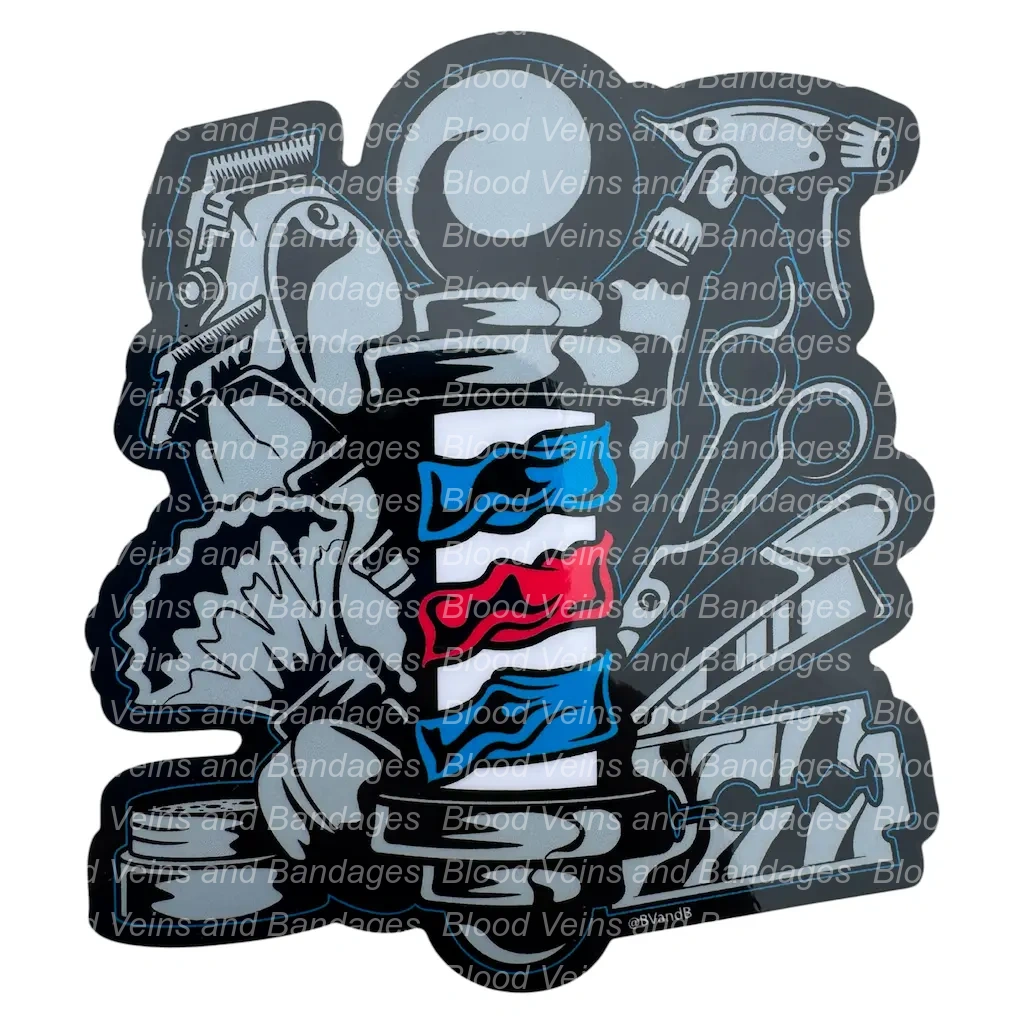 24/7 Barber Sticker