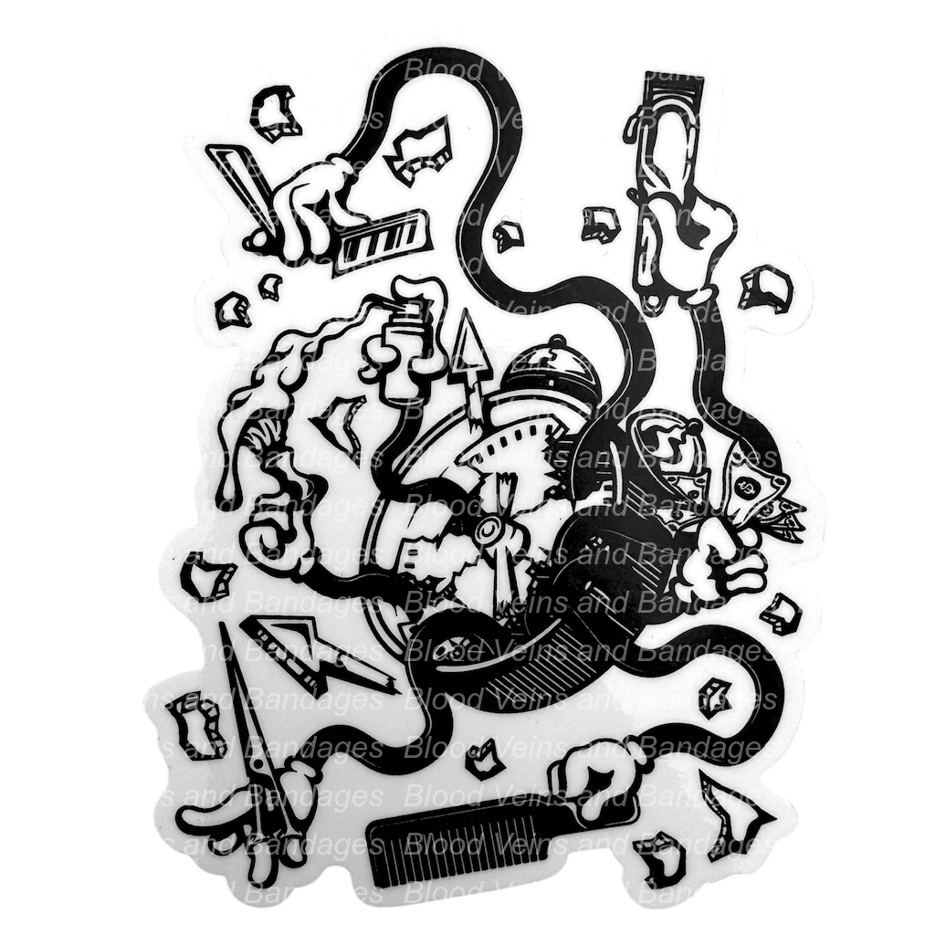 Timelapse Barber Sticker