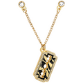Reflection Blade Barber Chain Pin - Gold/Black