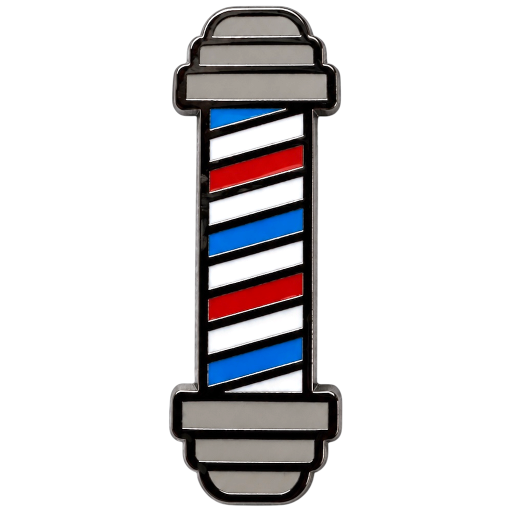 Barber Pole Icon Pin