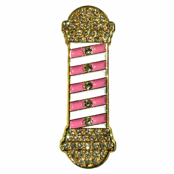Icy Barber Pole Pin - Pink