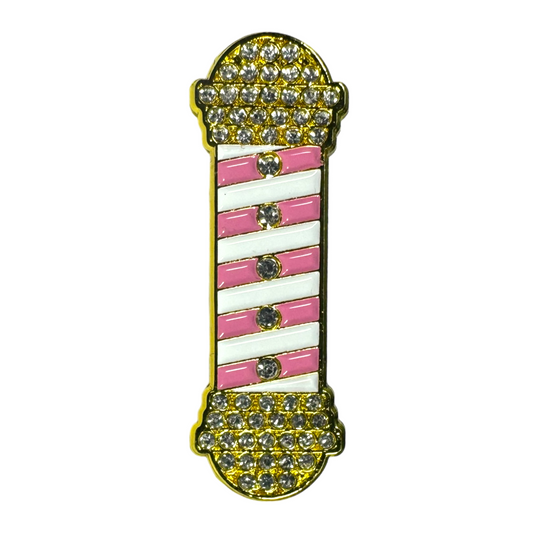 Icy Barber Pole Pin - Pink