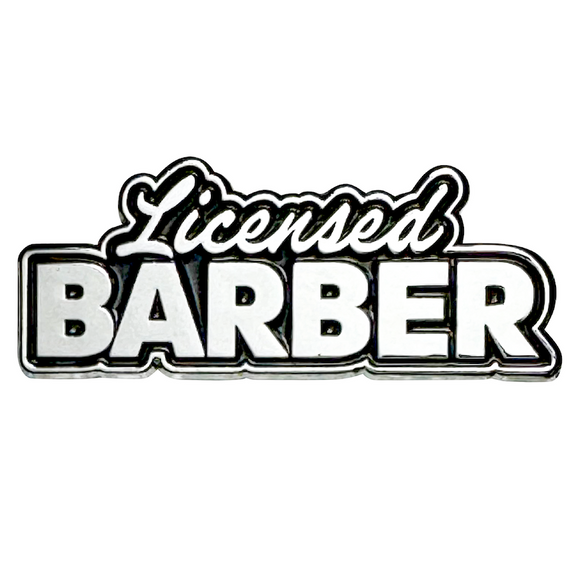 Licensed Barber Silver Pin (Bold)