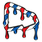 Barber Melted Stripes Frame Pin - Flag