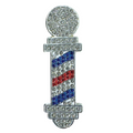 Gemstone Barber Pole - Silver Pin