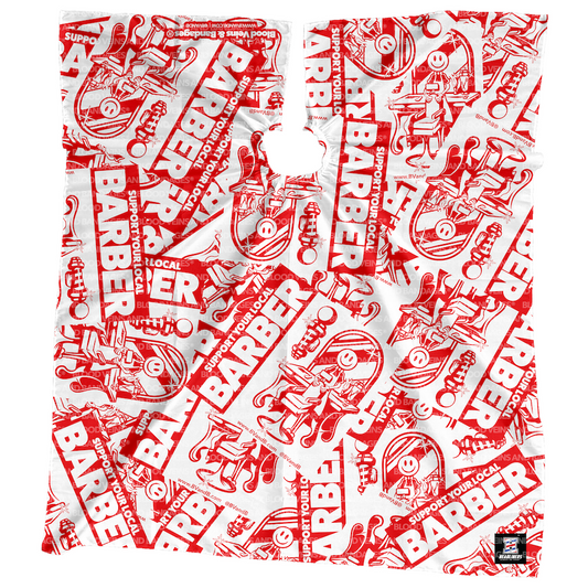 Support Your Local Barber Red - Collectible Cape