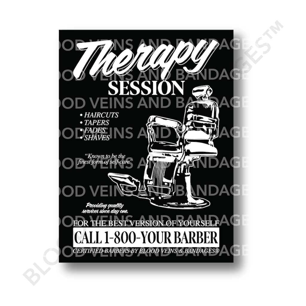 CALL 1-800-YOUR BARBER Poster Black - 18in x 24in