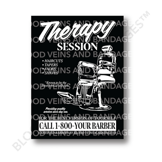 CALL 1-800-YOUR BARBER Poster Black - 18in x 24in