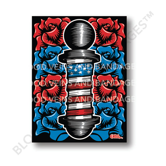 American Barber Pole Poster - 18in x 24in