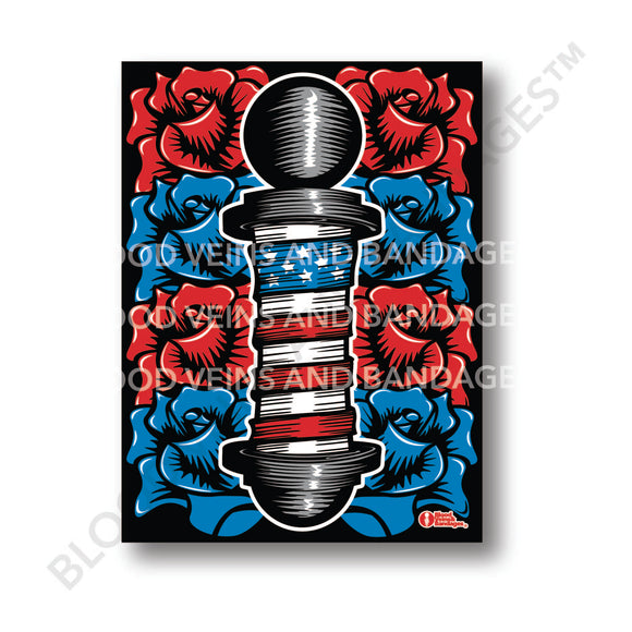 American Barber Pole Poster - 18in x 24in